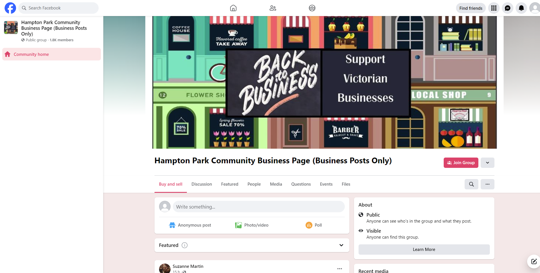 Hampton Park Community Business Page (Business Posts Only)