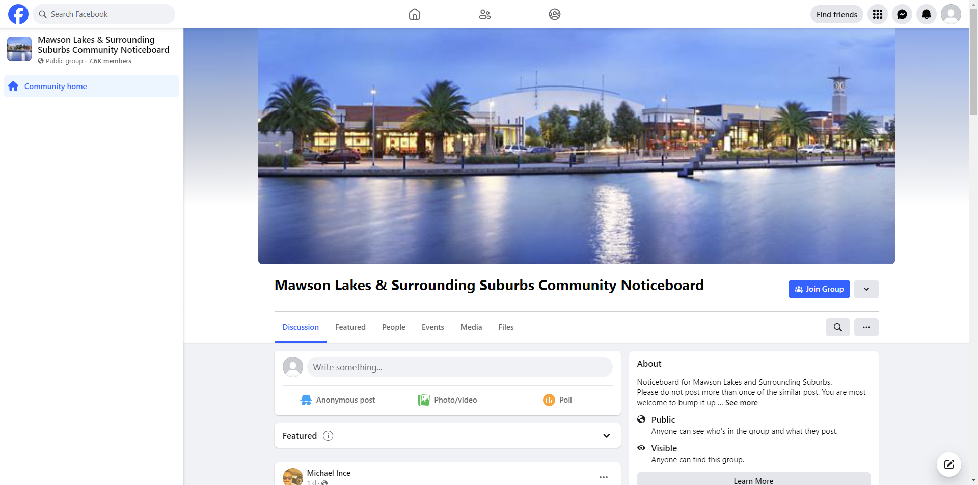 Mawson Lakes & Surrounding Suburbs Community Noticeboard
