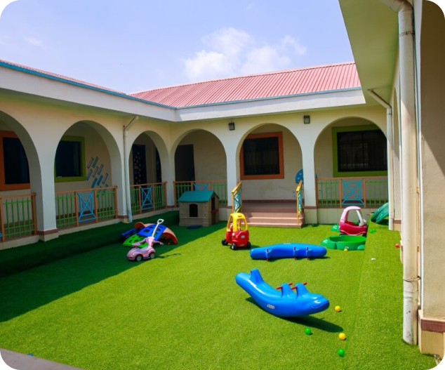 Synthetic turf installation at a childcare courtyard