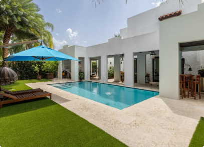 Synthetic turf installation – pool surround