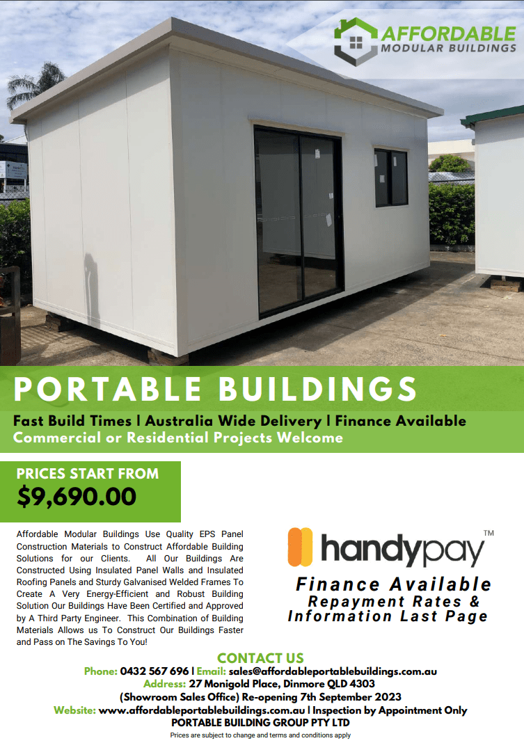 Portable Buildings - Pricing Catalogue 2023